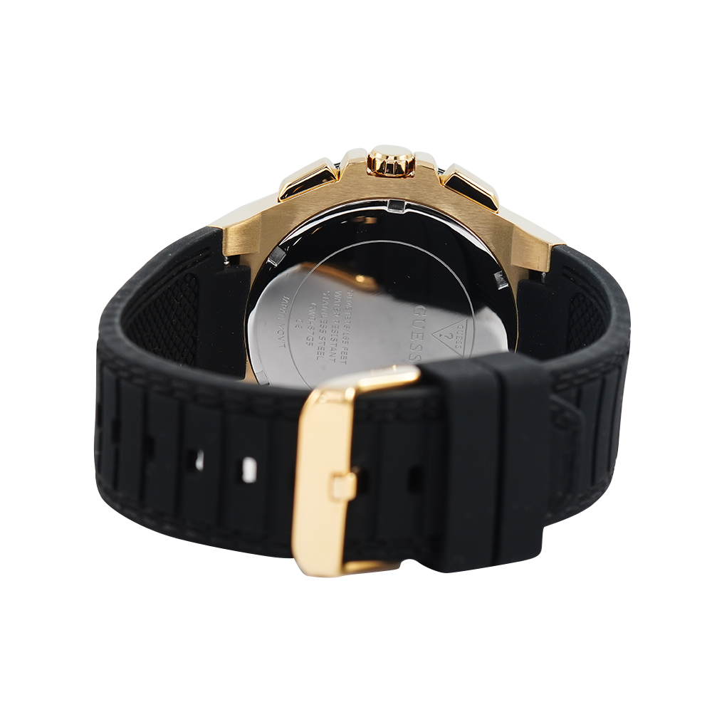 Guess Zena Chronograph Black Dial Black Rubber Strap Watch For Women - W1094L6