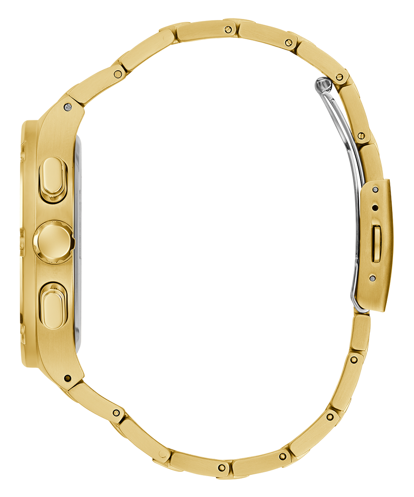 Guess Edge Chronograph Black Dial Gold Steel Strap Watch For Men - GW0539G2