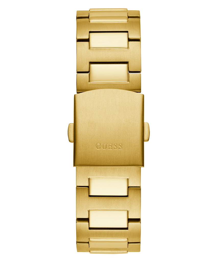 Guess Headliner Multifunction Black Dial Gold Steel Strap Watch For Men - GW0572G2