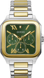 Guess Dress Chronograph Multifunction Green Dial Two Tone Steel Strap Watch For Men - GW0631G1