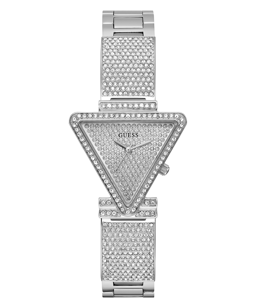 Guess Fame Quartz Crystals Silver Dial Silver Steel Strap Watch For Women - GW0644L1