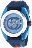Gucci Sync XXL Quartz Blue Dial Blue Rubber Strap Watch For Men - YA137104