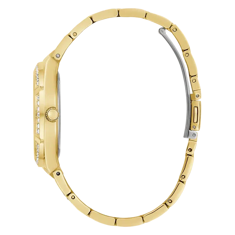 Guess Allara Quartz Gold Dial Gold Steel Strap Watch For Women - GW0604L2