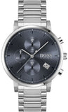 Hugo Boss Integrity Blue Dial Silver Steel Strap Watch for Men - 1513779