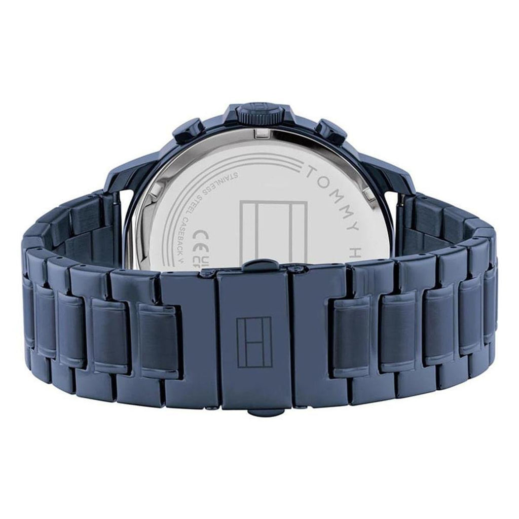 Tommy Hilfiger Luca Chronograph Grey Dial Blue Steel Strap Watch For Men - 1710493
