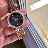 Mhichael Kors Darci Black Dial Rose Gold Steel Strap Watch for Women - MK3402