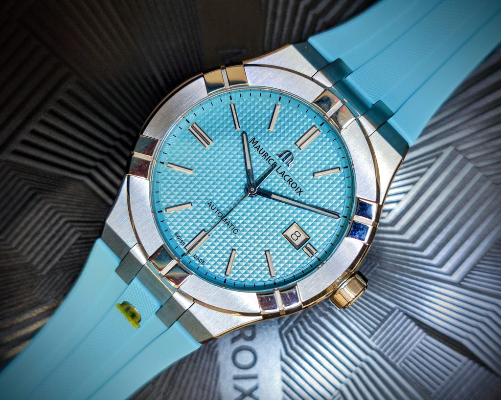 Maurice Lacroix Aikon Automatic Sky Blue Dial Silver Steel Strap Watch For Men - AI6008-SS00F-431-C