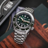 Seiko Prospex GMT Divers Automatic Marine Green Dial Silver Steel Strap Watch For Men - SPB381J1