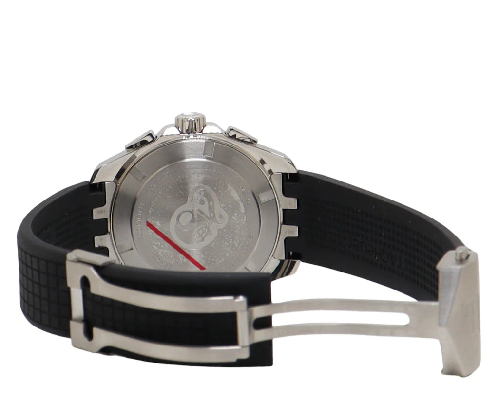 Tag Heuer Aquaracer Chronograph White Dial Black Rubber Strap Watch for Men - CAY1111.FT6041