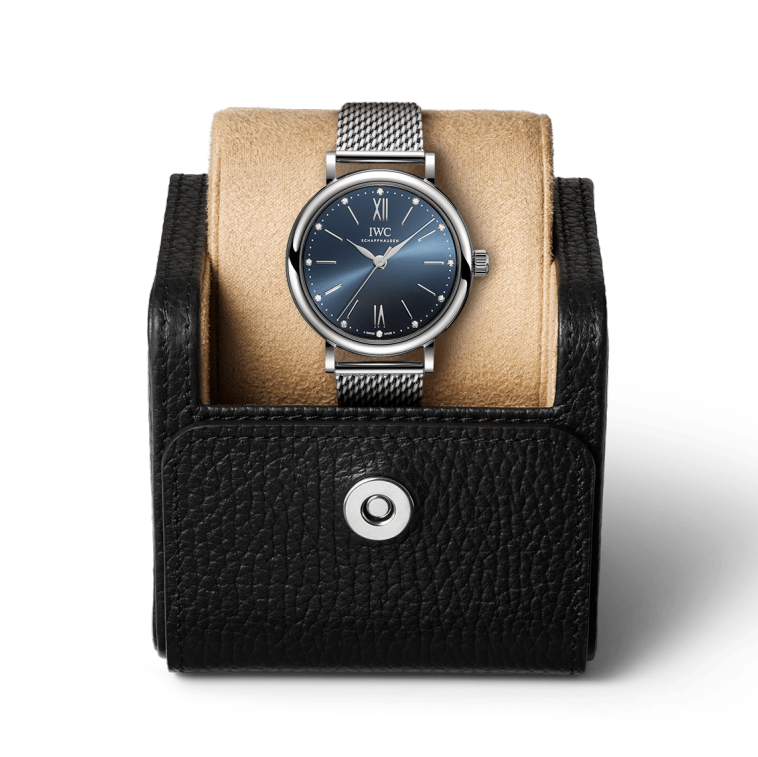 IWC Portofino Automatic Blue Dial Silver Mesh Bracelet Watch for Women - IW357404