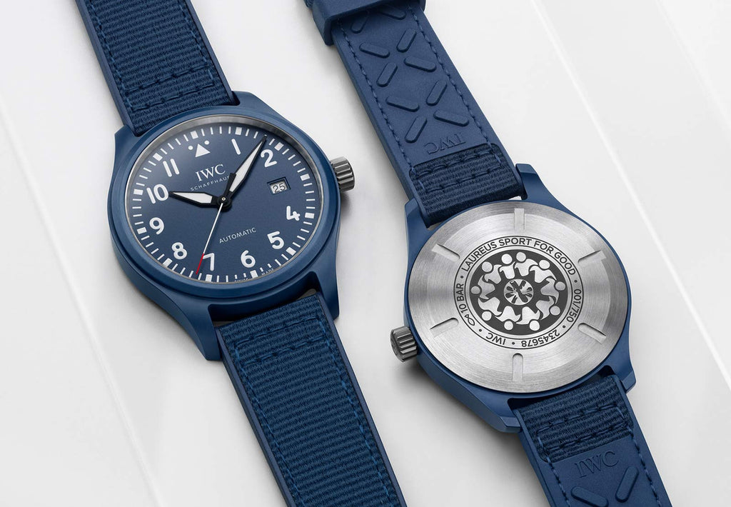 IWC Pilot’s Watch Automatic "Laureus Sport for Good" Edition Blue Dial Blue Nylon Strap Watch for Men - IW328101