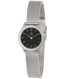 Calvin Klein Minimal Black Dial Silver Mesh Bracelet Watch for Women - K3M53151