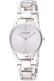 Calvin Klein Dainty Silver Dial Silver Steel Strap Watch for Women - K7L23146