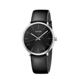 Calvin Klein High Noon Quartz Black Dial Black Leather Strap Watch for Men - K8M211C1