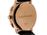 Calvin Klein Posh Grey Dial Black Leather Strap Watch for Men - K8Q376C3