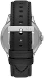 Armani Exchange Hampton Chronograph Black Dial Black Leather Strap Watch For Men - AX2101