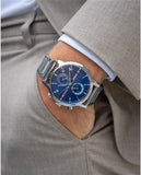 Tommy Hilfiger Kane Blue Dial Silver Steel Strap Watch for Men - 1710401