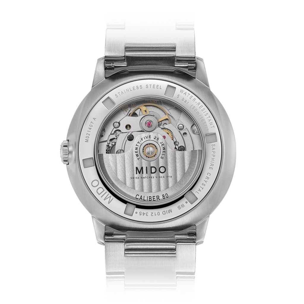 Mido Commander Automatic Gradient Blue Dial Silver Steel Strap Watch For Men - M021.407.11.411.01