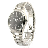 Tudor Style Automatic Black Dial Silver Steel Strap Watch for Men - M12710-0003