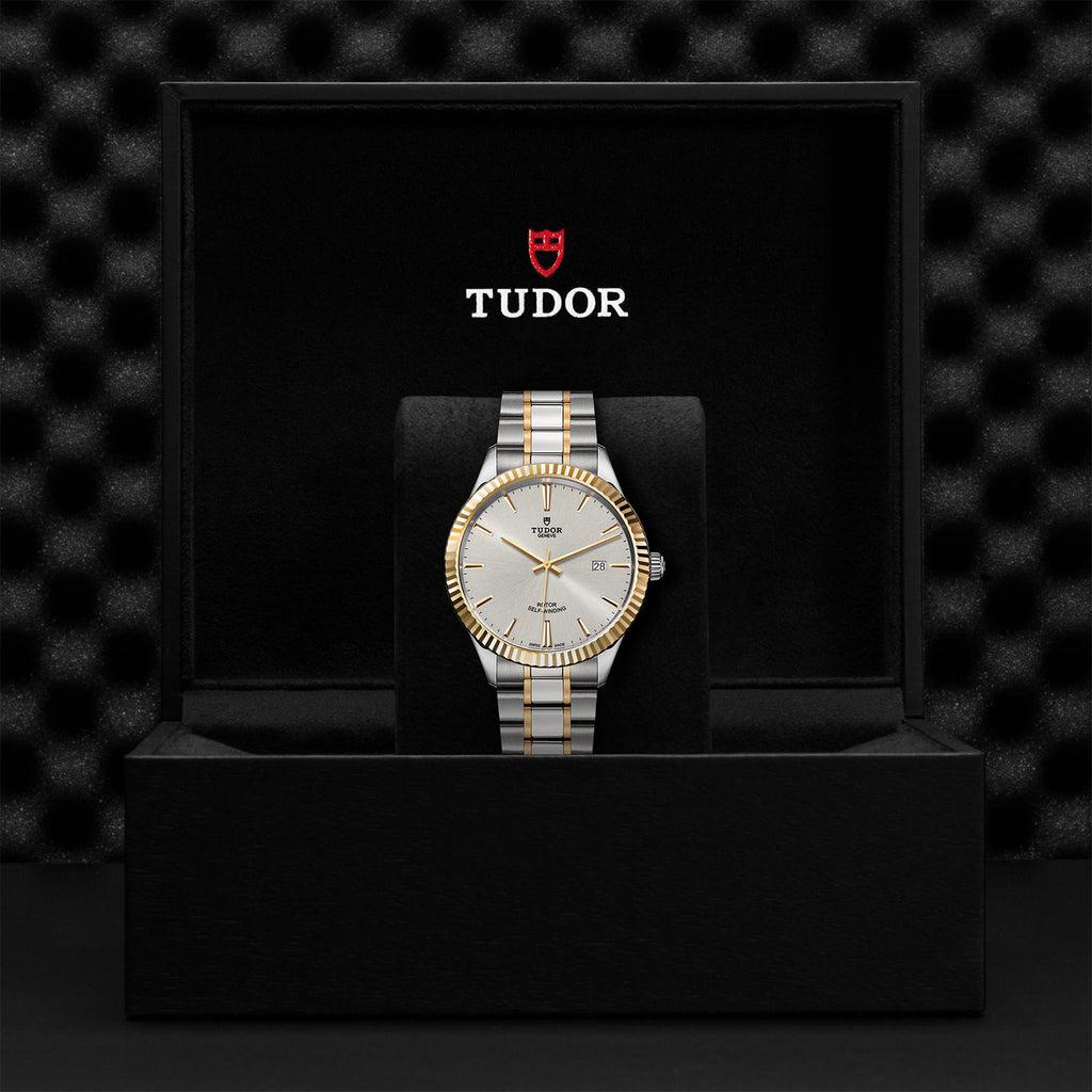 Tudor Style Automatic Silver Dial Two Tone Steel Strap Watch for Men - M12713-0003