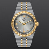 Tudor Royal Diamonds Automatic Grey Dial Two Tone Steel Strap Watch for Men - M28603-0002