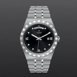 Tudor Royal Automatic Diamonds Black Dial Silver Steel Strap Watch for Men - M28600-0004