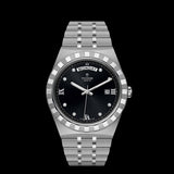 Tudor Royal Automatic Diamonds Black Dial Silver Steel Strap Watch for Men - M28600-0004
