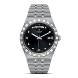 Tudor Royal Automatic Diamonds Black Dial Silver Steel Strap Watch for Men - M28600-0004