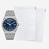 Tudor Royal Automatic Diamonds Blue Dial Silver Steel Strap Watch for Men - M28600-0006