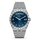 Tudor Royal Automatic Diamonds Blue Dial Silver Steel Strap Watch for Men - M28600-0006