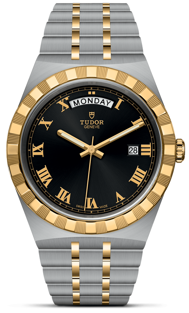 Tudor Royal Automatic Black Dial Two Tone Steel Strap Watch for Men - M28603-0003
