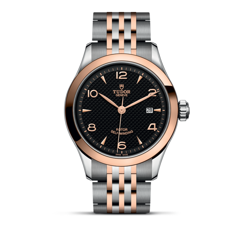 Tudor 1926 Automatic Black Dial Two Tone Steel Strap Watch for Men - M91651-0003