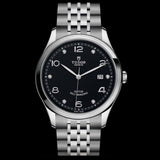 Tudor 1926 Automatic Diamonds Black Dial Silver Steel Strap Watch for Men - M91650-0004