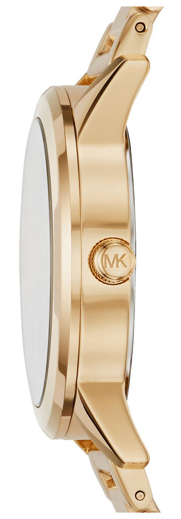 Michael Kors Hartman Analog Quartz Black Dial Gold Steel Strap Watch For Women - MK3647