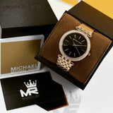 Mhichael Kors Darci Black Dial Rose Gold Steel Strap Watch for Women - MK3402