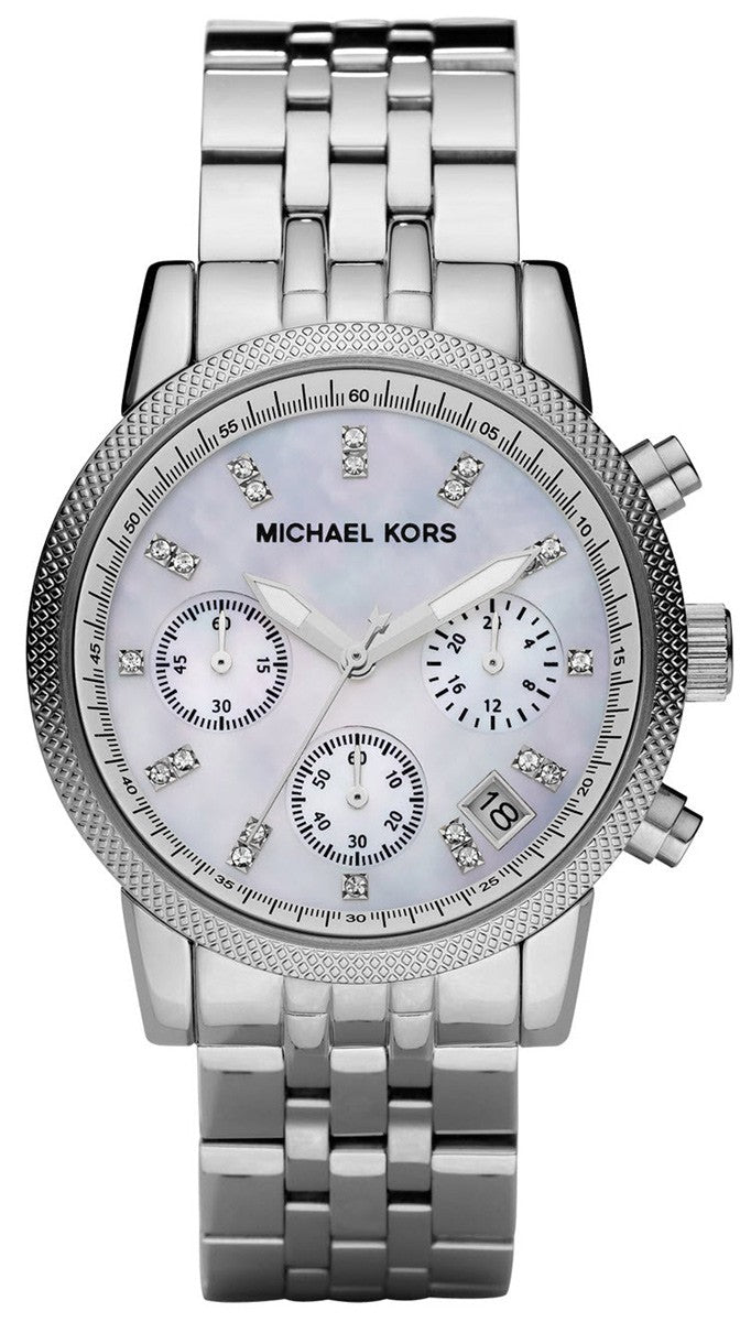 Michael Kors White Ivory Pearl Face Watch Stainless Steel LIKE NEW - Rhinestones Ladies Michael Kors Watch - Etsy main image 4