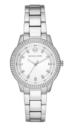 Michael Kors Tibby Quartz White Dial Silver Steel Strap Watch for Women - MK1059