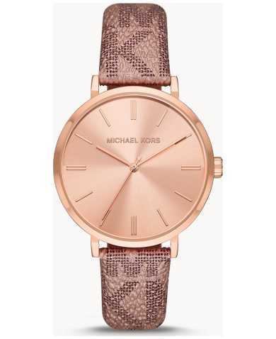 Michael Kors Addyson Quartz Rose Gold Dial Pink Leather Strap Watch for Women - MK2953