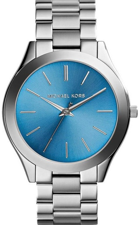 Michael Kors Runway Blue Dial Silver Steel Strap Watch for  display picture 1