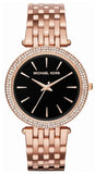 Mhichael Kors Darci Black Dial Rose Gold Steel Strap Watch for Women - MK3402