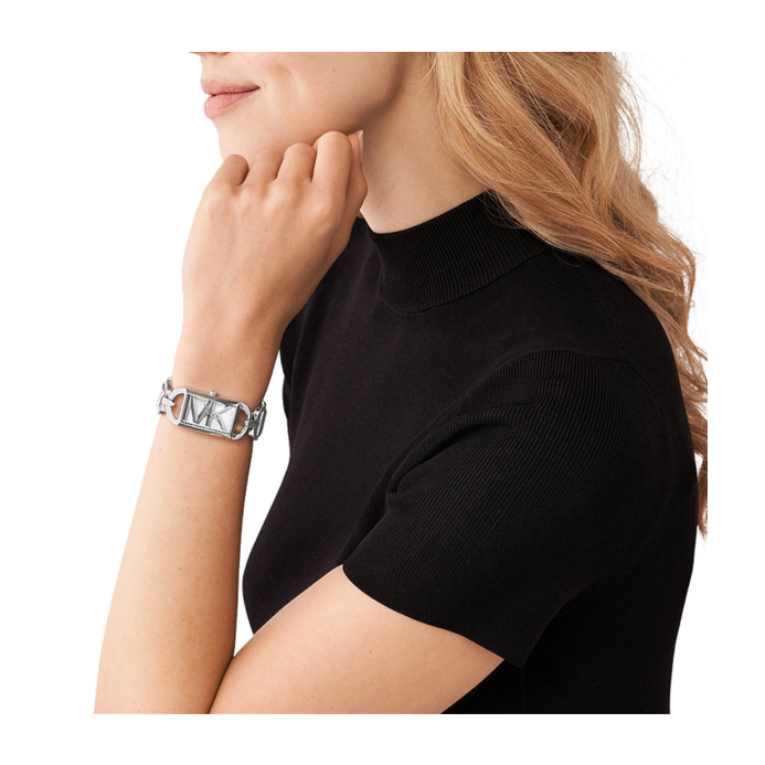 Michael Kors Empire Three Hand Silver Dial Silver Steel Strap Watch For Women - MK7407