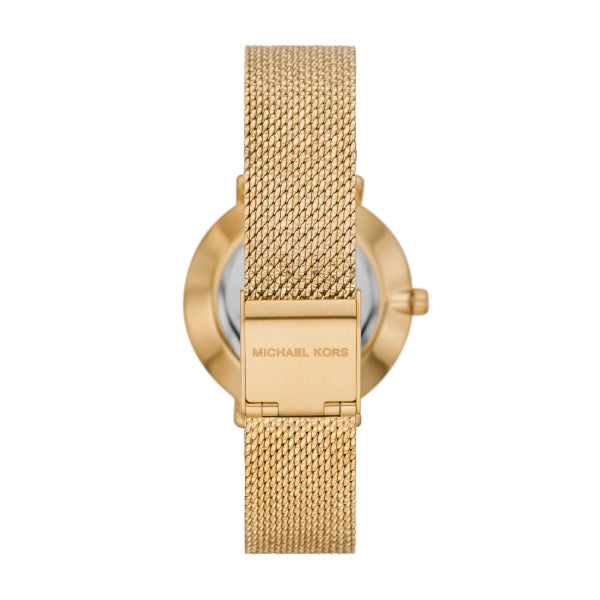 Michael Kors Pyper Quartz Mother of Pearl White Dial Gold Mesh Bracelet Watch For Women - MK4619