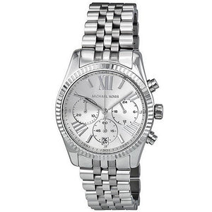 Michael Kors Lexington Silver Dial Silver Steel Strap Watch for Women - MK5555