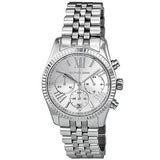 Michael Kors Lexington Silver Dial Silver Steel Strap Watch for Women - MK5555