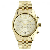 Michael Kors Lexington Chronograph Gold Dial Gold Steel Strap Watch for Women - MK5556