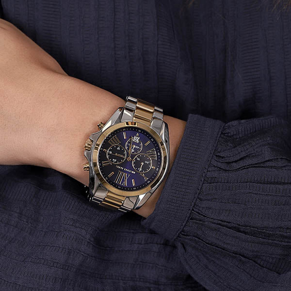 Michael Kors Bradshaw Blue Dial Two Tone Steel Strap Watch for Women - MK5976