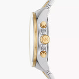 Michael Kors Wren Chronograph Crystals Silver Two Tone Steel Strap Watch for Women - MK6953