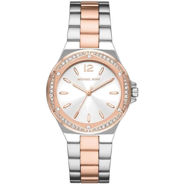 Michael Kors Lennox Three Hand Quartz Silver Dial Two Tone Steel Strap Watch For Women - MK6989