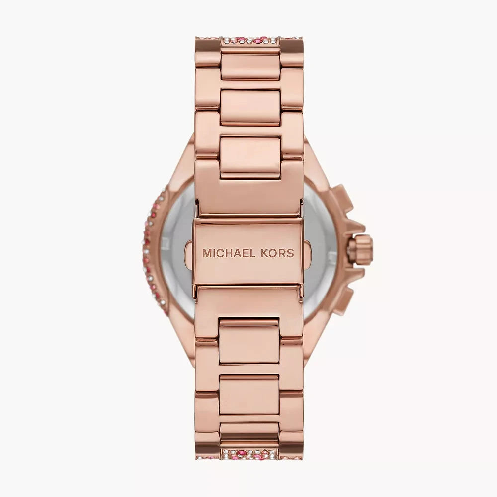 Michael Kors Camille Chronograph Mother of Pearl Dial Rose Gold Steel Strap Watch for Women - MK7272