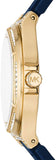 Michael Kors Lennox Three Hand White Dial Blue Silicone Strap Watch For Women - MK7333
